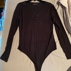 Black long sleeve bodysuit